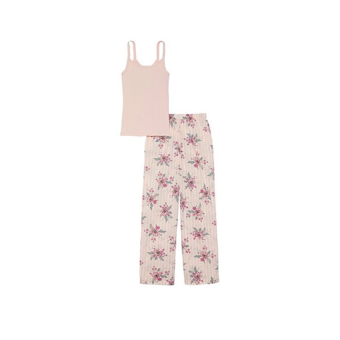 Піжама Long Cami Set Floral Stripes