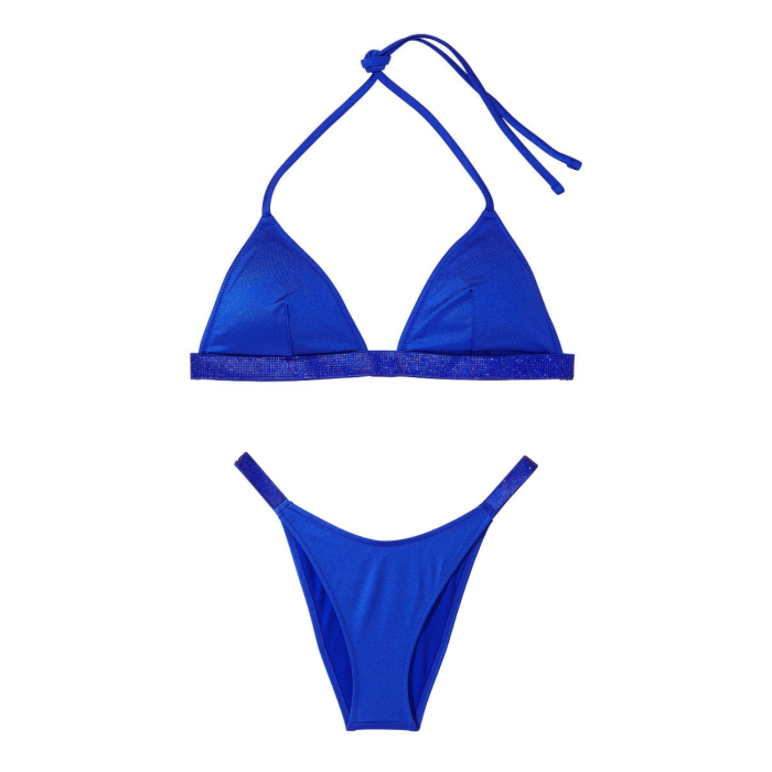 Купальник Shine Strap Triangle Bikini Set Blue Oar