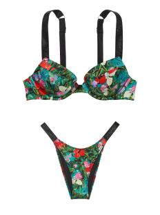 Купальник Shine Strap Sexy Tee Push-Up Bikini Set Tropical Floral