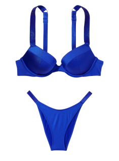 Купальник Shine Strap Sexy Tee Push-Up Bikini Set Blue Oar
