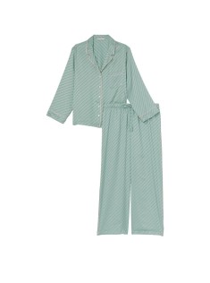 Піжама Satin Long Pajama Set Sage Dust