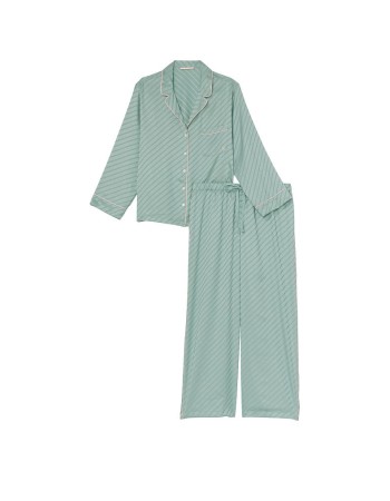 Пижама Satin Long Pajama Set Sage Dust
