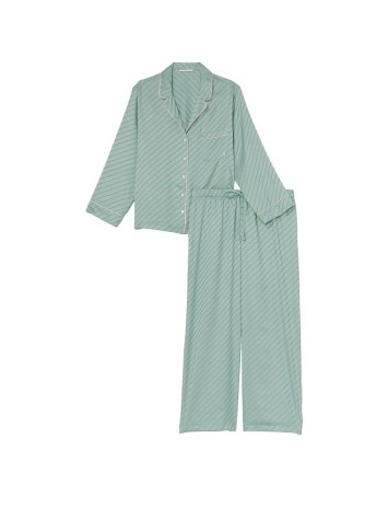 Піжама Satin Long Pajama Set Sage Dust