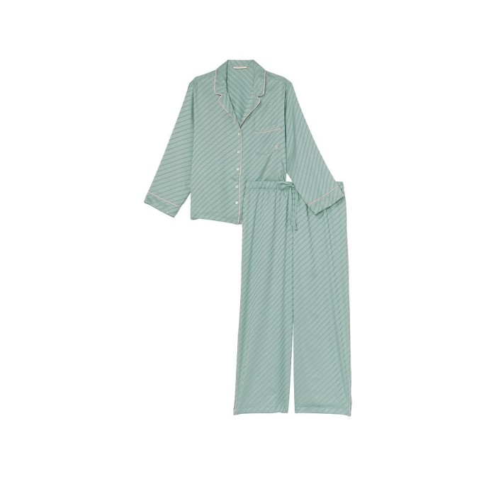 Піжама Satin Long Pajama Set Sage Dust