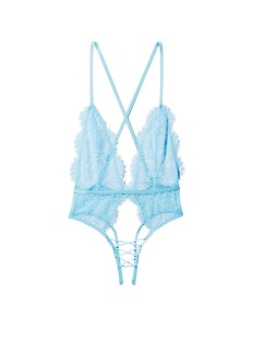 Боді Lace Plunge Crotchless Teddy Ouvert Blue