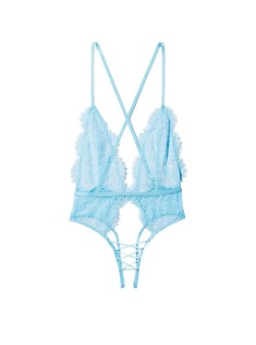 Боді Lace Plunge Crotchless Teddy Ouvert Blue