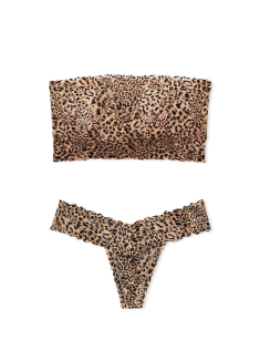 Комплект Bandeau Bralette Lace Sand Leopard Set