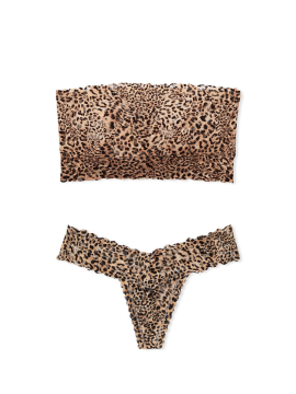 Комплект Bandeau Bralette Lace Sand Leopard Set