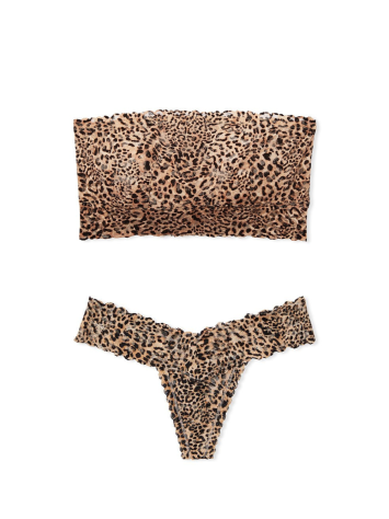 Комплект Bandeau Bralette Lace Sand Leopard Set