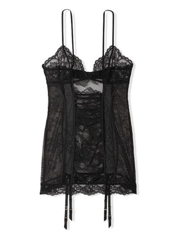Пеньюар Lace Garter Slip Black