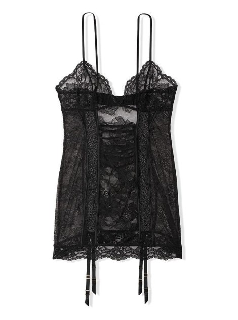 Пеньюар Lace Garter Slip Black