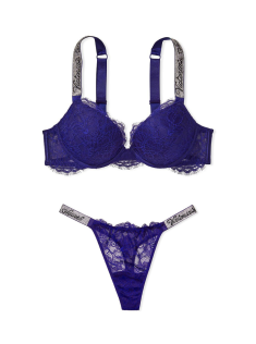 Комплект Shine Strap Lace Push-Up Bra Night Ocean Set