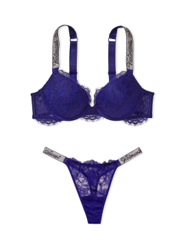 Комплект Shine Strap Lace Push-Up Bra Night Ocean Set