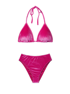 Велюровий купальник Triangle Velvet Fuchsia