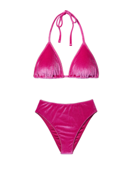 Велюровий купальник Triangle Velvet Fuchsia