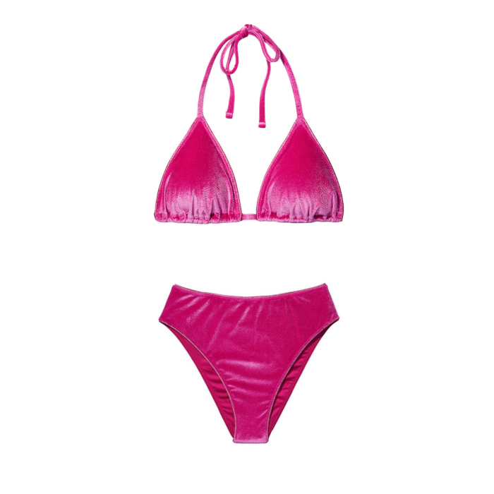 Велюровий купальник Triangle Velvet Fuchsia