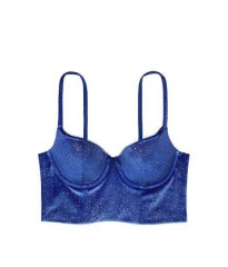 Бюстгальтер Victoria's Secret подовжений, синій оксамит з люрексом