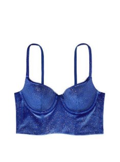 Бюстгальтер Victoria's Secret подовжений, синій оксамит з люрексом