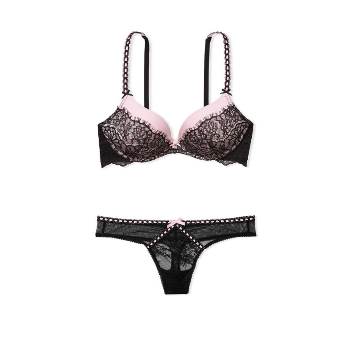 Комплект Dream Angels Pink Lace Push Up Bra Set2