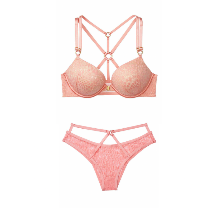 Комплект Bombshell Push Up Bra Snake Lace Coral Set