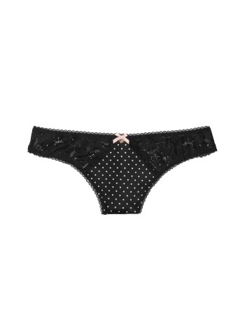 Трусики Black Lace Dot Body By Victoria Thong Panty
