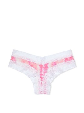 Трусики чики White Print Cotton Lace-waist Cheeky Panty
