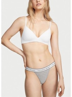 Трусики Grey Cotton Logo Tanga Panty 