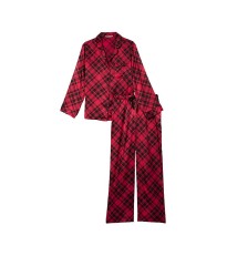 Пижама Satin Long Pajama Set Victoria’s Secret Red Plaid