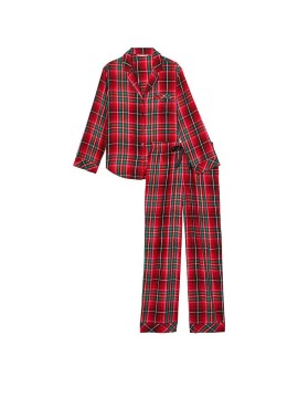 Піжама Victoria's Secret Flannel Long PJ Set Bright Tartan Plaid