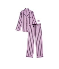 Піжама Victoria's Secret Flannel Long PJ Set Black Stripes