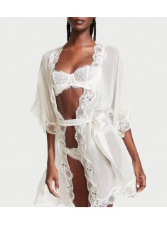 Сатиновий халат White Lace Robe