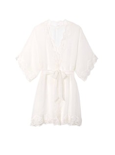 Сатиновий халат White Lace Robe