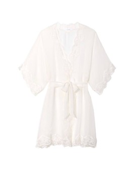 Сатиновий халат White Lace Robe