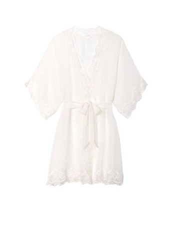 Сатиновий халат White Lace Robe