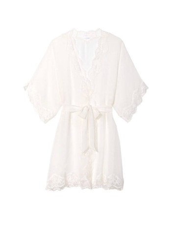 Сатиновий халат White Lace Robe