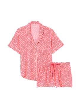 Піжама Modal Short Pj Set Coral White dot