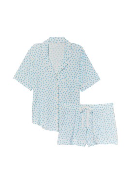 Пижама Modal Short Pj Set White Blue dot