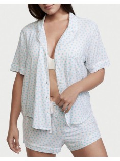 Піжама Modal Short Pj Set White Blue dot