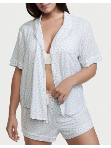Піжама Modal Short Pj Set White Blue dot