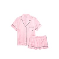 Піжама The Satin Short PJ Set Angel Pink Stripe