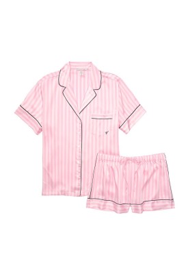 Пижама The Satin Short PJ Set Angel Pink Stripe