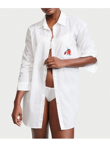 Бавовняна сорочка Oversize Cotton Sleepshirt Strawberry