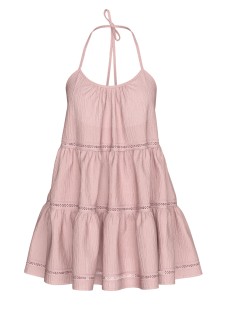 Мини-платье из хлопка Victoria's Secret Beachwear Cotton Gauze Halter Tiered Mini Dress