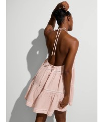 Міні-сукня з бавовни Victoria's Secret Beachwear Cotton Gauze Halter Tiered Mini Dress