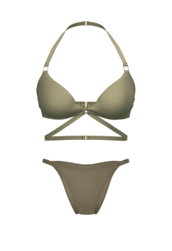Купальник Archives Sexy Cut-Out Strappy Push-Up Bikini Top Set Desert Cactus