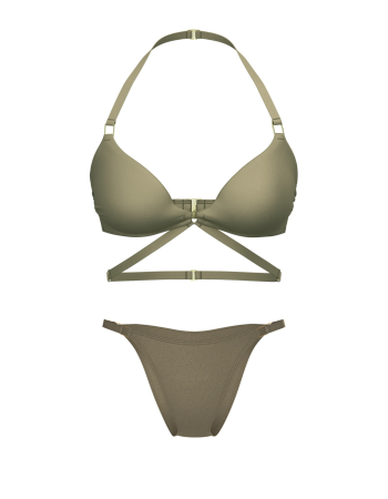 Купальник Archives Sexy Cut-Out Strappy Push-Up Bikini Top Set Desert Cactus