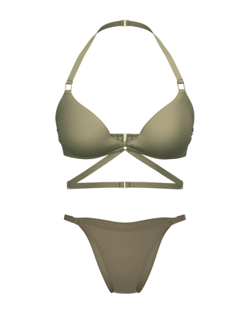 Купальник Archives Sexy Cut-Out Strappy Push-Up Bikini Top Set Desert Cactus