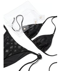 Купальник Victoria's Secret Black Shimmer The BagKINI String Bikini Set 