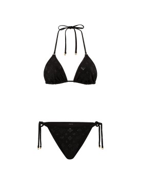 Купальник Victoria's Secret Black Shimmer The BagKINI String Bikini Set 