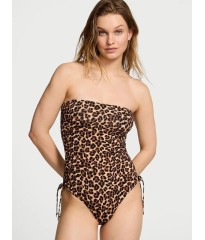 Купальник Essential Strapless Ruched One-Piece Swimsuit Leopard Victoria's Secret